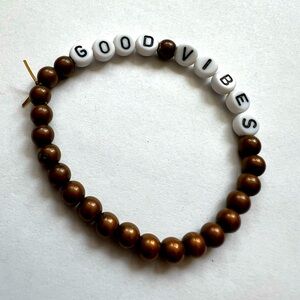Good Vibes Copper Beaded Bracelet- Handmade Friendship Bracelet